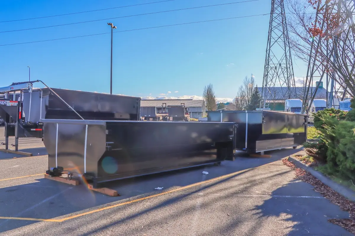 Roll-off dumpster ready for waste disposal at job site for Yard Waste Dumpster Rental in Crestwood